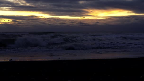 Ocean Waves Gracefully Colliding Shore — Stock Video