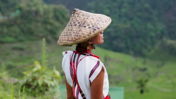 妇女穿的传统服装包含了遗产和个人表达 反映了与文化渊源的联系 — 图库视频影像