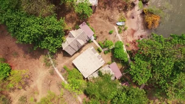 Bovenaanzicht Van Koh Mak Prachtige Villa Aan Zee Met Perfecte — Stockvideo