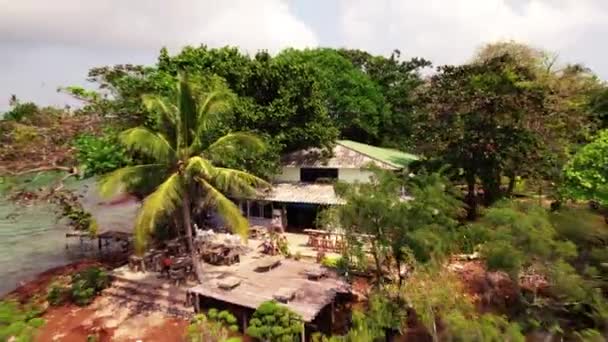 Koh Mak Taki Özel Bir Tapınağın Havadan Çekilmiş Görüntüsü Eşsiz — Stok video