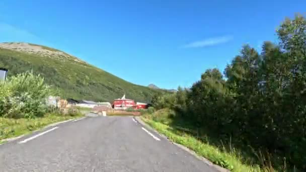 Hyperlapse Video Featuring Stunning Beauty Lofoten Landscapes Picturesque Roads Capturing — Stock Video