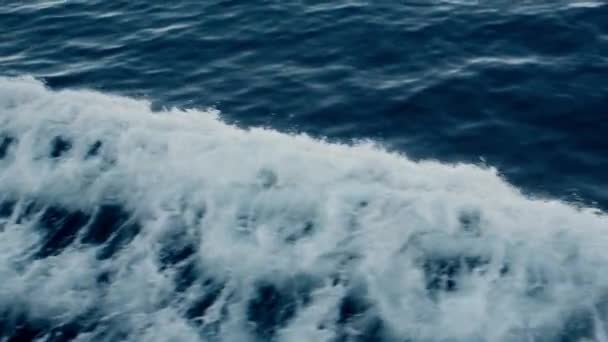 Ondas Oceânicas Dinâmicas Poderosas Acompanhadas Espuma Branca Espumosa — Vídeo de Stock