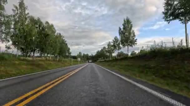 Ekscytująca Przygoda Hiperlapsami Norweskich Malowniczych Drogach Ciągu Dnia — Wideo stockowe
