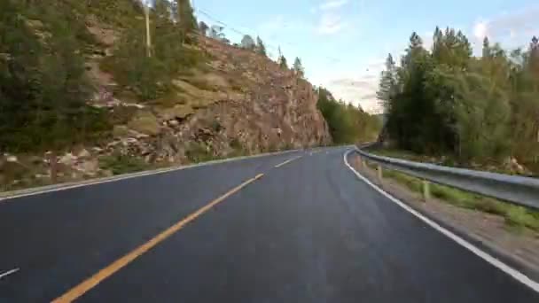 在挪威的失速旅行中 令人叹为观止的山景 — 图库视频影像