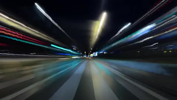 Hyperlapse Video Experience Allure Night Driving Vibrant Light Streaks Paint — Stock Video
