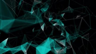 Esrarengiz bir karanlık arkaplan üzerinde dönen soyut bir pleksus çerçevesi