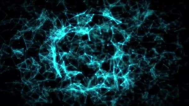 在宇宙的虚空中优雅地旋转的发光的神经丛网络的迷人的展示 — 图库视频影像