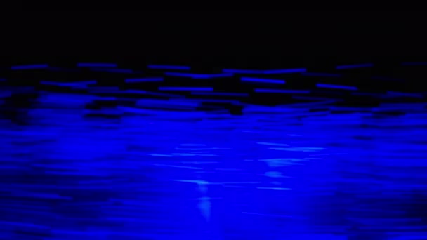 Динамічні Блакитні Світлові Нитки Плетуться Темному Тлі — стокове відео