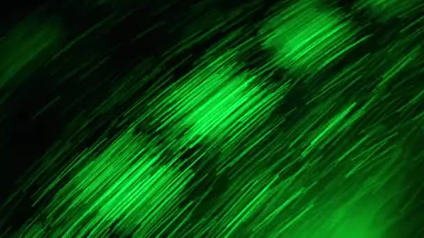 Динамічні Зелені Світлові Нитки Русі Темному Тлі — стокове відео