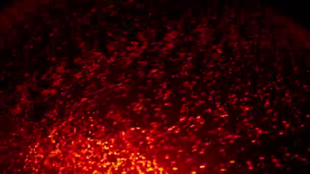Освещенные Красные Точки Света Быстро Движутся Создают Захватывающее Отображение Света — стоковое видео