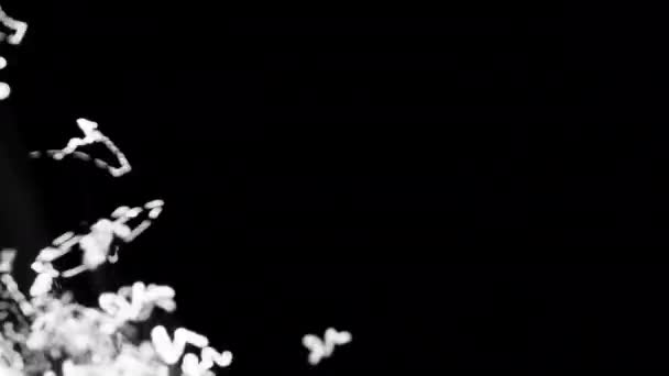 Швидкий Рух Розмитих Білих Точок Світла Тлі Темного Фону — стокове відео