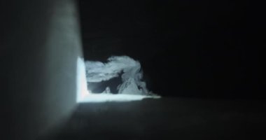 Yumuşak duman dalları zarif bir şekilde sürükleniyor ve parlak beyaz bir ışıkla pürüzsüz bir şekilde kaynaşıyor.