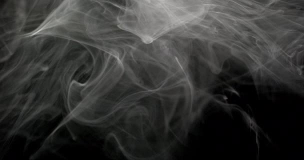 Füst Monokromatikus Elvont Ábrázolása Sötét Háttérrel Füst Bonyolult Mintákat Alkot — Stock videók