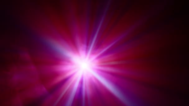 Projector Werpt Dynamische Roze Rode Lichtstralen Waardoor Een Atmosfeer Van — Stockvideo