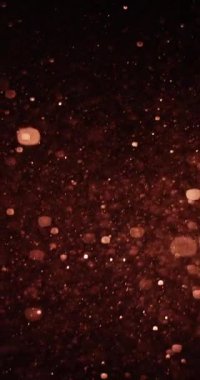 Dikey bir çerçevede çok sayıda parçacık yüzer. Aydınlatılmış bu parçacıklar karanlık arka plana karşı ruhani bir atmosfer yaratıyor.