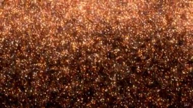 Çoğunluğu altın ve turuncu olan küçük, parıldayan parçacıklar koyu bir arka plana karşı sıcak ve ışıltılı bir etki yaratır. Genel izlenim, parlayan ışıklardan ya da yıldız tozundan kaynaklanıyor.