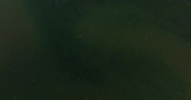 Drone gün boyunca İzlanda 'nın buzlu sularında süzülüyor.