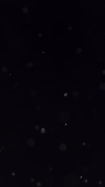 Küçük bokeh su damlacıklarının yakın çekimi karanlık bir arka plana düşerek büyüleyici ve ruhani bir ortam yaratıyor.