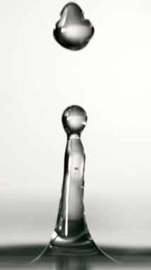 Bir su damlası alçalıyor ve nazik, büyüleyici bir çarpışmayla yüzeye çıkıyor, hafif bir sıçrama ve dalgalanma tacı yaratıyor.