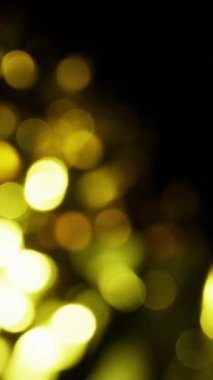 Süzülen sarı ışık küreleri parıldıyor ve yavaşça karanlığın içinde kayboluyor, ruhani ve mistik bir atmosfer yaratıyor.