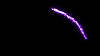 Büyüleyici soyut menekşe enerji hattı, karanlık bir arkaplana karşı yüksek hızda parlar ve hareket eder. Bu da geleceksel ve dinamik bir görsel etki yaratır.