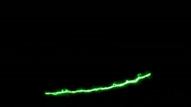 Canlı, fütüristik yeşil ışık akışı, karanlık bir arkaplana doğru hızla hareket ederek dinamik ve heyecan verici bir görsel efekt yaratır.