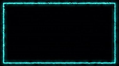 Fütürist bir neon mavi kenar, siyah bir arkaplan karşısında ritmik olarak titreşir, parlak ve yüksek teknoloji parıltısı yaratır.