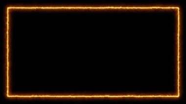 Işıl ışıl turuncu bir neon şerit, siyah bir arkaplan karşısında parlak bir şekilde parlar, cesur ve fütürist bir ortam yaratır.