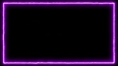 Fütürist neon bir çerçeve, karanlık bir arkaplana hafifçe parlar, parlak ve büyüleyici bir bilim kurgu ortamı yaratır.