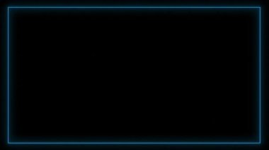 Yumuşak, parlak neon mavisi dikdörtgen bir sınır, koyu bir arkaplanı nazikçe aydınlatır, parlak, modern bir atmosfer yaratır.