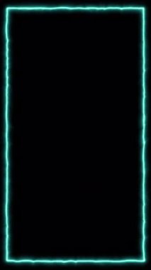 Parlayan açık mavi bir sınır, karanlık bir zemin üzerinde titreşerek parlak ve fütürist modern bir estetik yaratıyor.