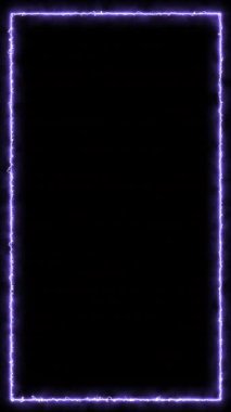 Canlı bir menekşe neon çerçeve, karanlık bir arkaplanda parlak bir parıltıyla fütüristik ve dinamik bir görsel efekt yaratır.