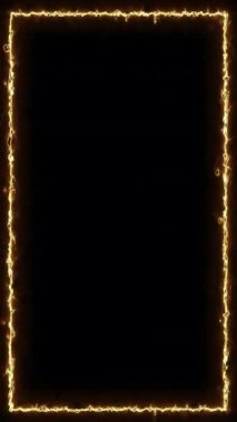 Parlayan neon sarı bir sınır yoğun bir enerjiyle parlar, karanlık bir arka plana dinamik ve heyecan verici bir aura yayar.