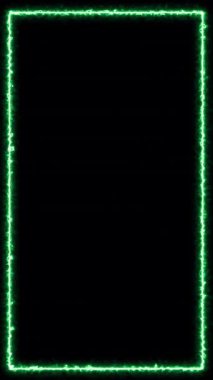 Neon yeşil, parlayan dikdörtgen kenarlı bir kenar, koyu bir arkaplanda hafifçe titreşir, cesur ve büyüleyici bir görsel etki yaratır.