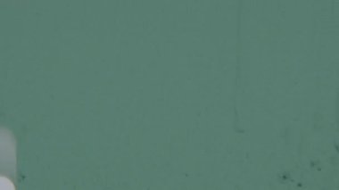 Dokulu yüzeyle örtülü yeşil bir film, çeşitli boyutlarda, yoğunluklarda ve yerleştirmelerde bulunan organik benek ve beneklerin bir karışımını içererek, eski filmleri hatırlatan otantik, kaotik desenler yaratır.