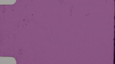 Yumuşak pembe kaplamalı otantik bir 8 mm film şeridi, soluk toz, ince çizikler, ve çerçevenin her tarafına saçılmış küçük kusurlar, sıcak bir hava yaratıyor.