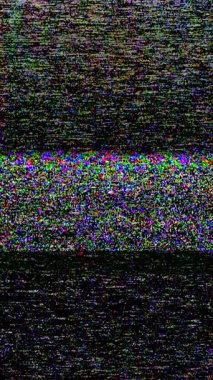 Özgün VHS titreşimleri gösteren ve nostaljik retro etkisi için arızaları takip eden bozuk bir analog sinyal videosu