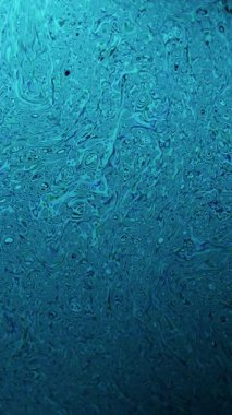 Hassas yüzeyinde canlı mavi yanardöner dokular gösteren bir sabun köpüğünün makro görüntüsü.