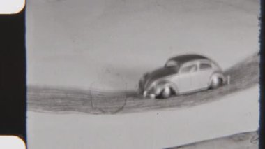 Celle 'den Northeim' e ve Heidelberg 'e giden yolu gösteren el çizimi bir yol haritasının 8mm' lik görüntüsü.