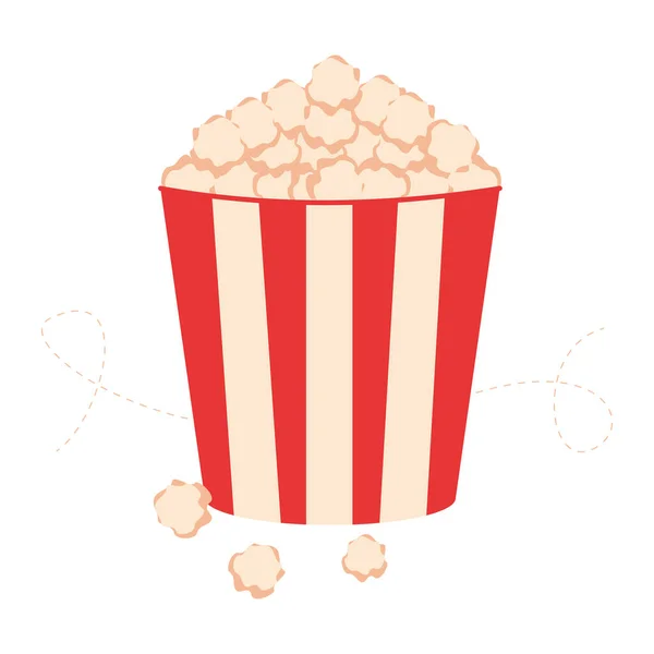 Popcorn Filmikone Flachen Stil Vektorillustration — Stockvektor