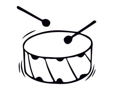 Karalama tarzında davul eskizi. Müzik aleti. Vektör