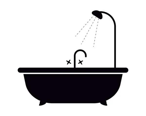 浴室图标轮廓 在白色背景上孤立的图像 — 图库矢量图片