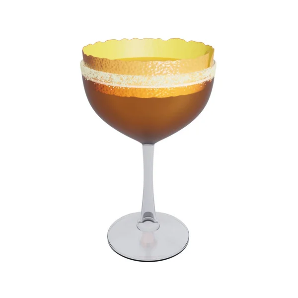 Brandy Crusta Cocktail Mit Maraschino Gin Und Zitronensaft Darstellung — Stockfoto