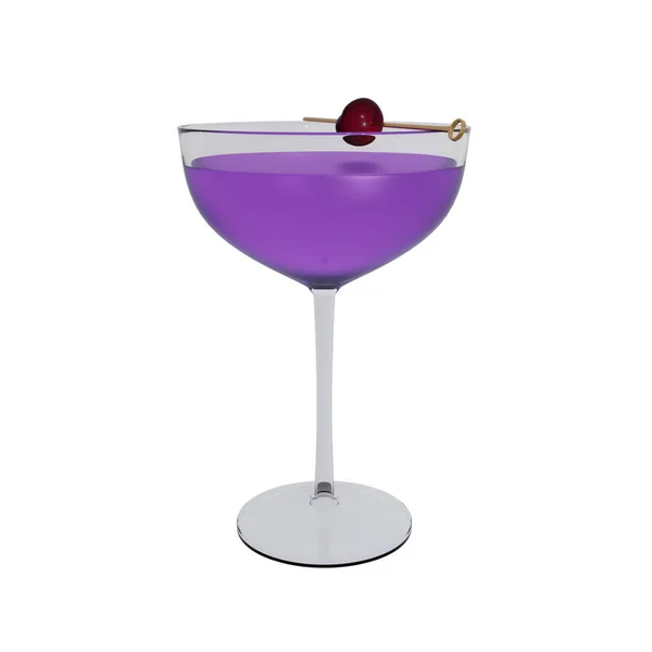 Aviation Cocktail Cherries Cocktail Made Lilac Cream Rendering — Stock Photo, Image