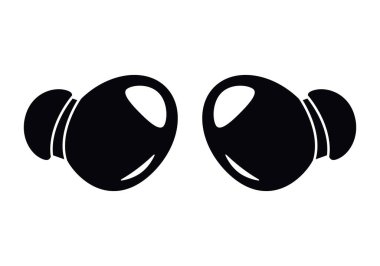 Kulaklıklar ikonu. Kablosuz kulaklıklar. Vektör illüstrasyonu