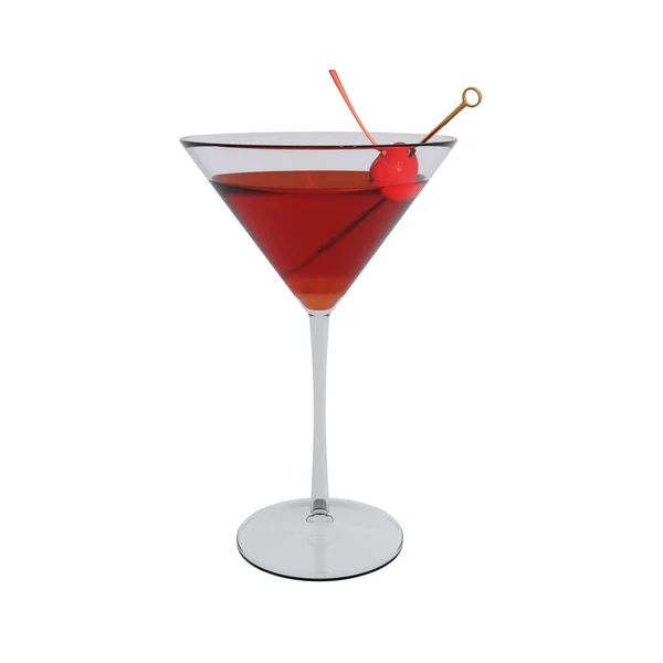 Manhattan Cocktail Auf Weißem Hintergrund Darstellung — Stockfoto