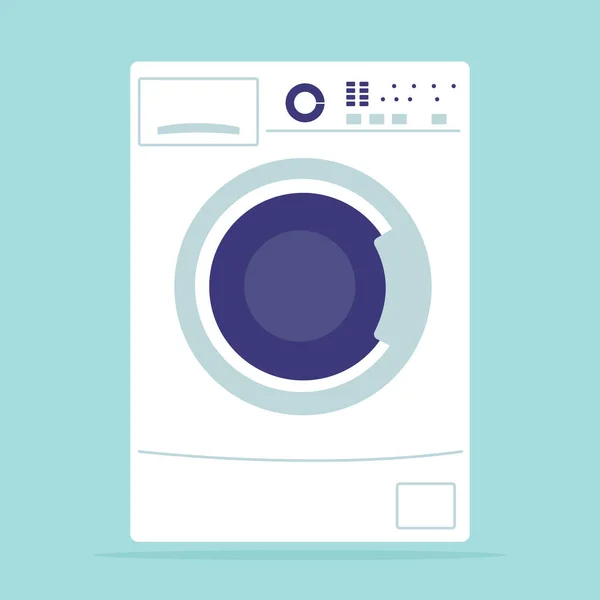 Çamaşır Makinesi Simgesi Düz Stil Vektör Çizim — Stok Vektör