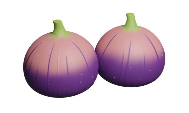 Beyaz arka planda izole edilmiş incir meyveleri. 3d oluşturma