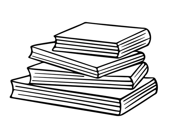 Pile Livres Dans Style Doodle Illustration Vectorielle — Image vectorielle