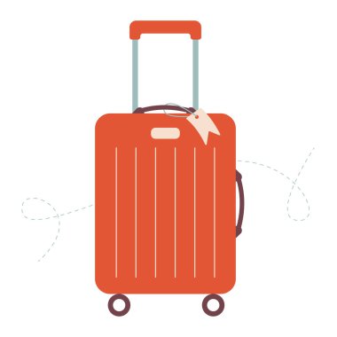 Seyahat, tatil, turizm, alışveriş için bavul. Vektör illüstrasyonu